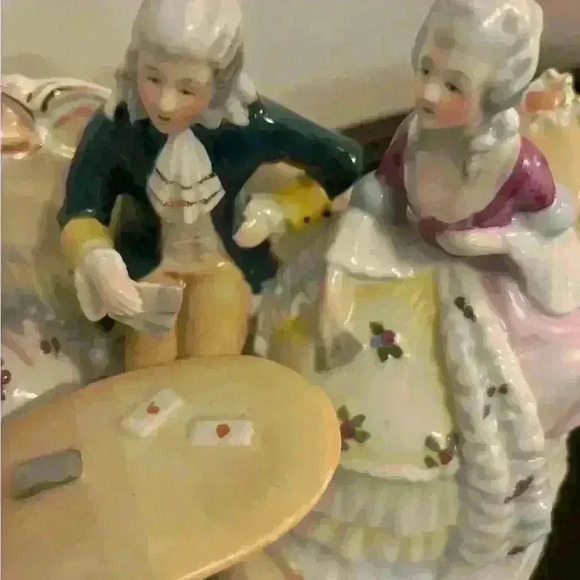 Vintage Grafenthal Victorian card players porcelain Stamped 1859 - Picture 2 of 10